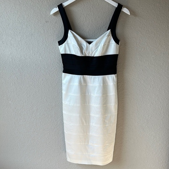 Democracy Black and White Cocktail Dress Size 4 - Picture 1 of 16